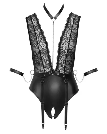 Image Body Bondage Cottelli, lingerie noire élégante, style séduction-6