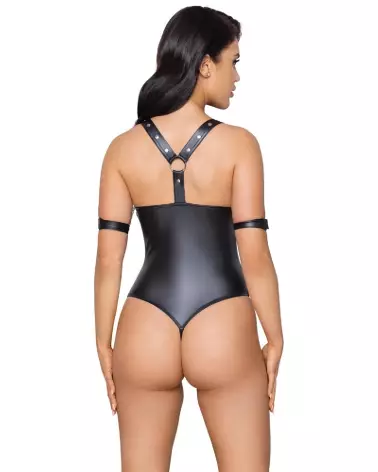 Body Bondage Cottelli en dentelle noire, lingerie érotique fétichiste-5