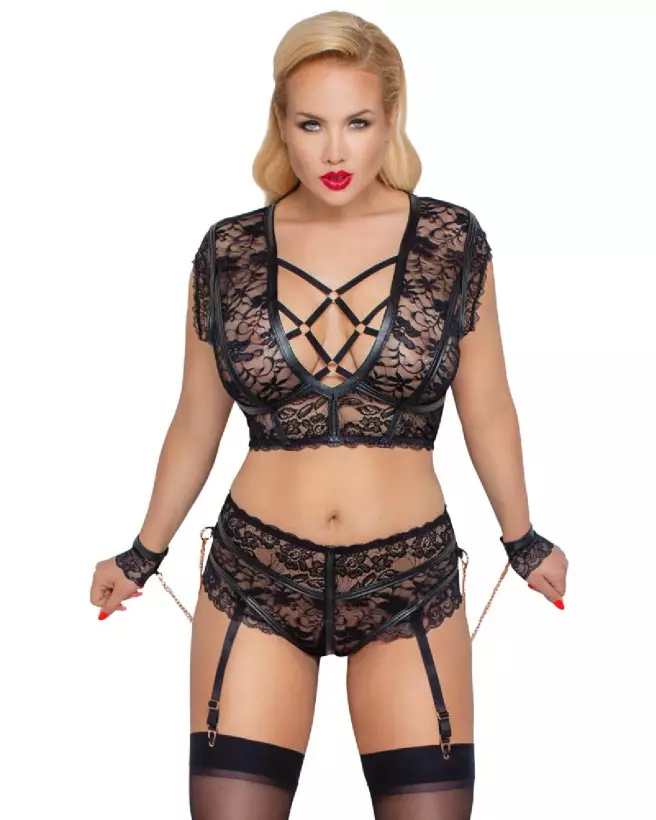 Photo de l'ensemble Bra Set Bondage Cottelli BONDAGE, lingerie séduisante et audacieuse-2