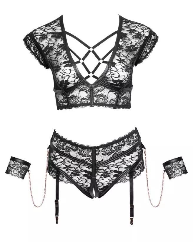 Photo de l'ensemble Bra Set Bondage Cottelli BONDAGE, lingerie séduisante et audacieuse-6