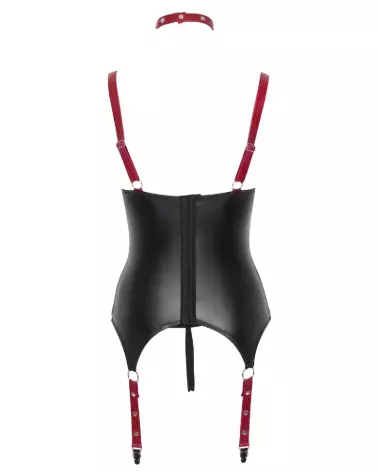 Image de guêpière noire et rouge Cottelli Bondage, corset élégant et séduisant-7