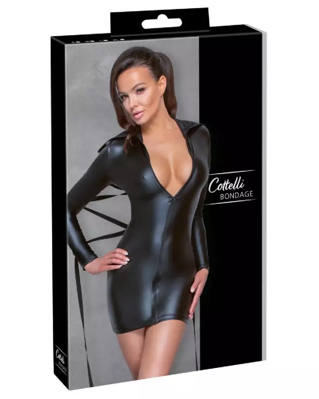 Robe noire sexy Cottelli Bondage élégante pour soirée-1