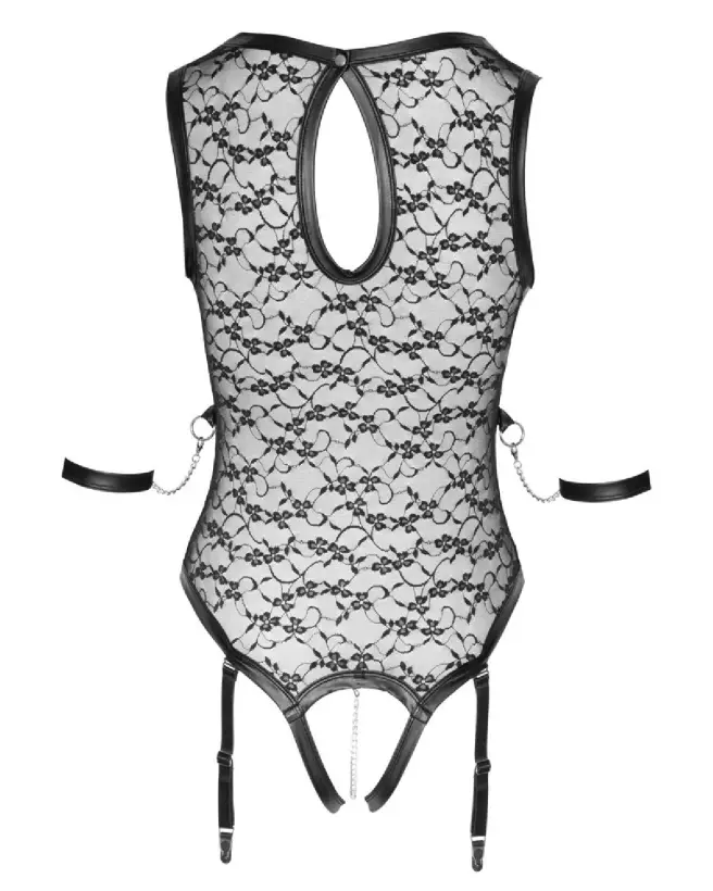 Body Black Cottelli Bondage en dentelle pour élégance et séduction-7