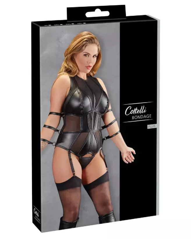 Body Bondage Cotteli 4XL en noir, lingerie élégante grande taille-1
