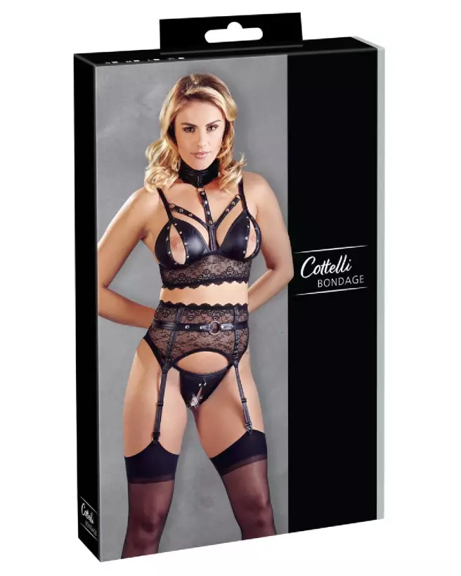 Image de l'ensemble Bra Suspender Set Cottelli BONDAGE, lingerie séduisante et confortable-1