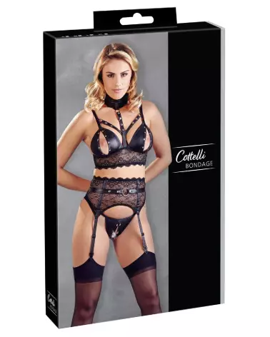 Image de l'ensemble Bra Suspender Set Cottelli BONDAGE, lingerie séduisante et confortable-1