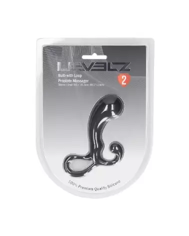 Masseur prostatique noir en silicone taille S Levelz by Shots pour stimulation efficace-1