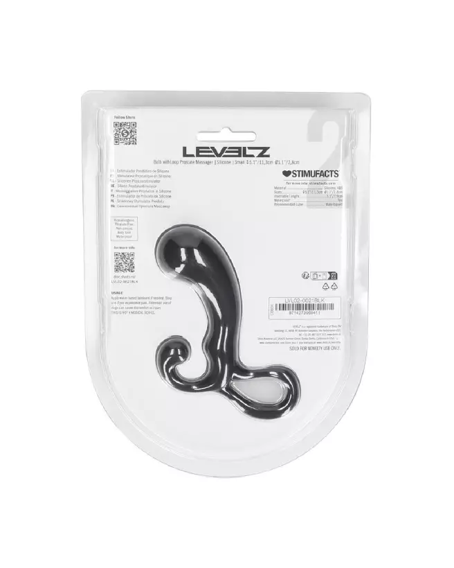 Masseur prostatique noir en silicone taille S Levelz by Shots pour stimulation efficace-2
