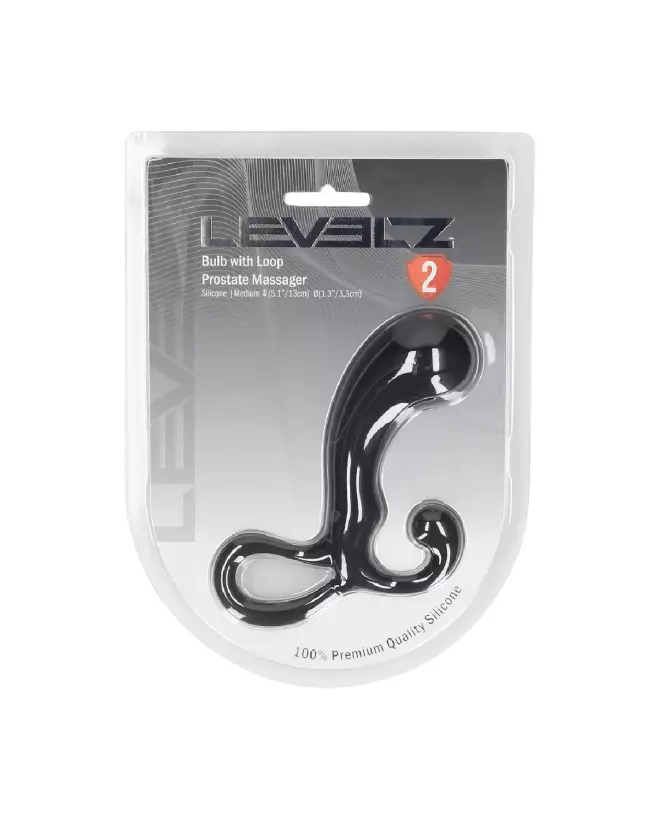 Masseur prostatique en silicone noir taille M Levelz by Shots pour stimulation précise-1