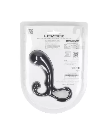 Masseur prostatique en silicone noir taille M Levelz by Shots pour stimulation précise-2