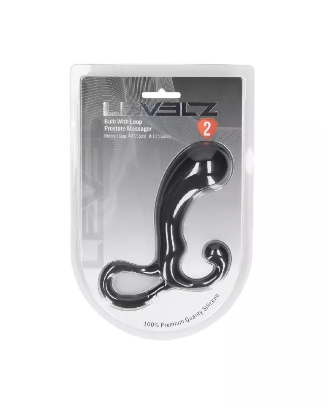 Masseur prostatique noir en silicone taille L de Levelz by Shots-1