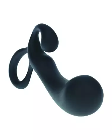 Masseur prostatique noir en silicone taille L de Levelz by Shots-4