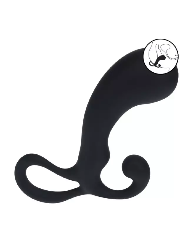 Masseur prostatique noir en silicone taille L de Levelz by Shots-7