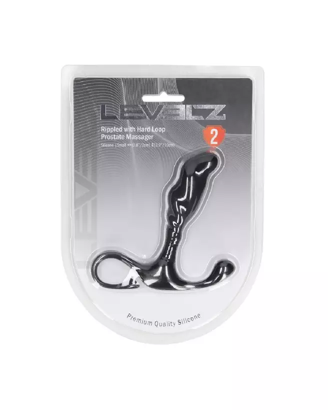 Image Masseur de Prostate Levelz by Shots en Silicone Noir avec Boucle Rigide Ondulée-1