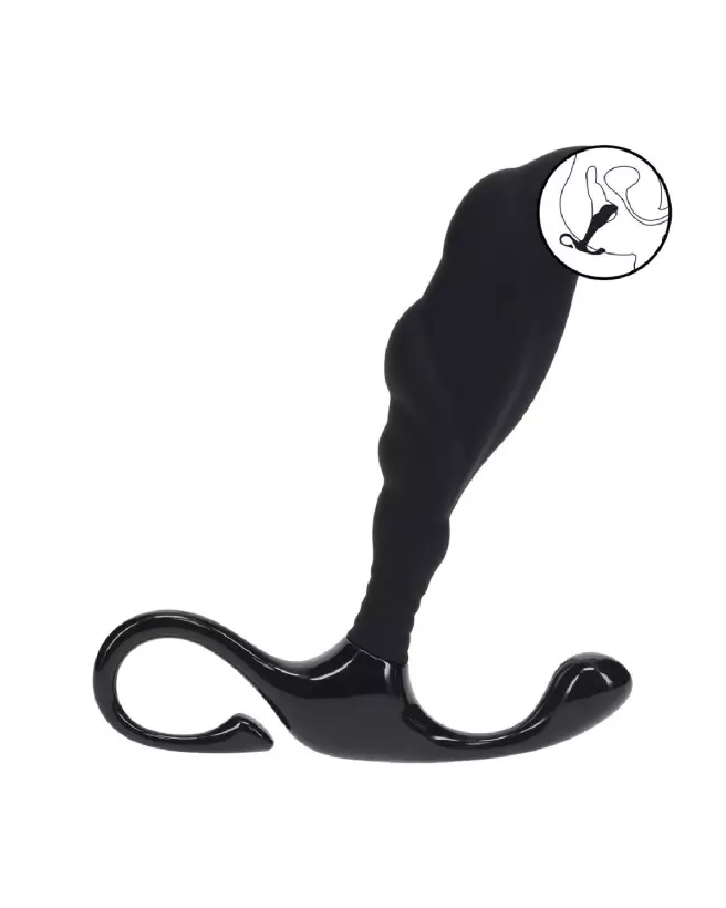 Image Masseur de Prostate Levelz by Shots en Silicone Noir avec Boucle Rigide Ondulée-7