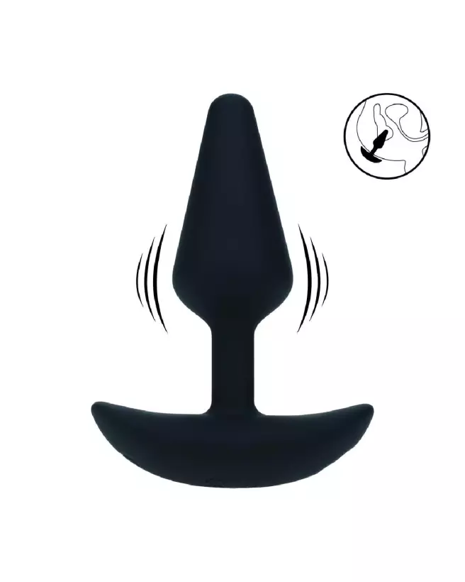 Plug anal vibrant noir en silicone de Levelz by Shots, taille S, confort optimal-7
