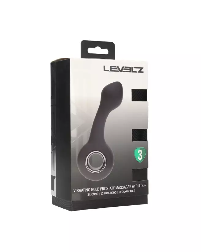 Image du vibromasseur prostate Levelz by Shots en silicone noir avec boucle-1