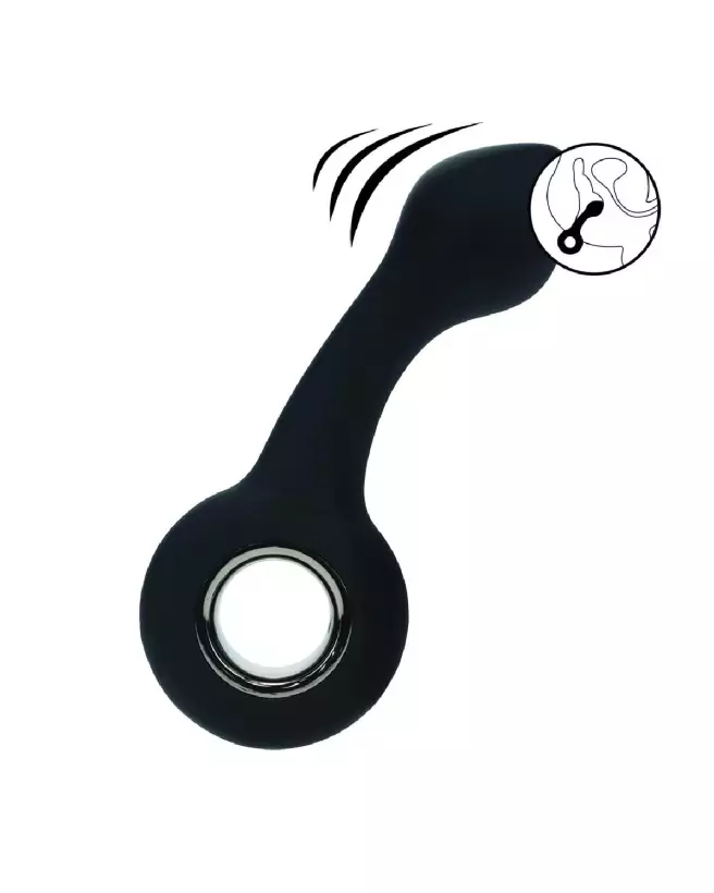 Image du vibromasseur prostate Levelz by Shots en silicone noir avec boucle-7