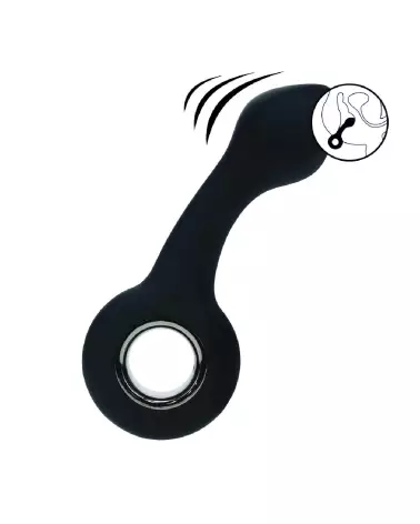 Image du vibromasseur prostate Levelz by Shots en silicone noir avec boucle-7