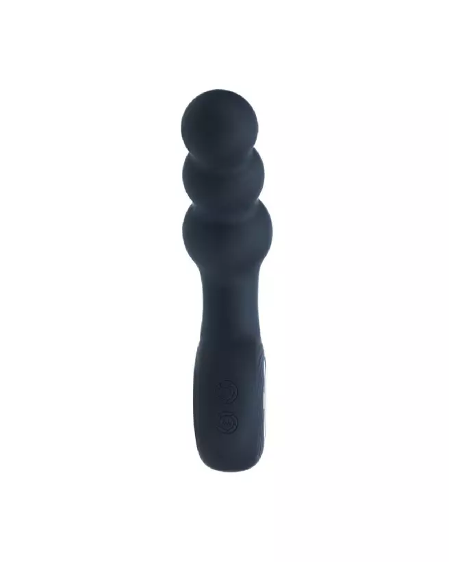Masseur prostatique vibrant Levelz by Shots en silicone noir avec perles stimulantes-3