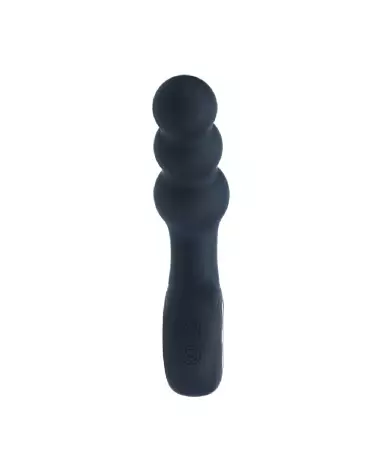 Masseur prostatique vibrant Levelz by Shots en silicone noir avec perles stimulantes-3