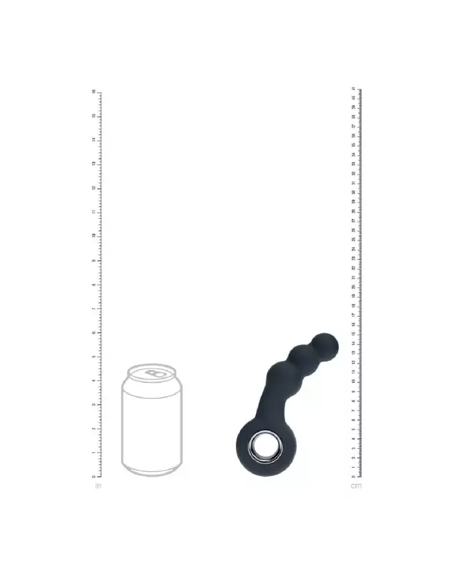 Masseur prostatique vibrant Levelz by Shots en silicone noir avec perles stimulantes-6
