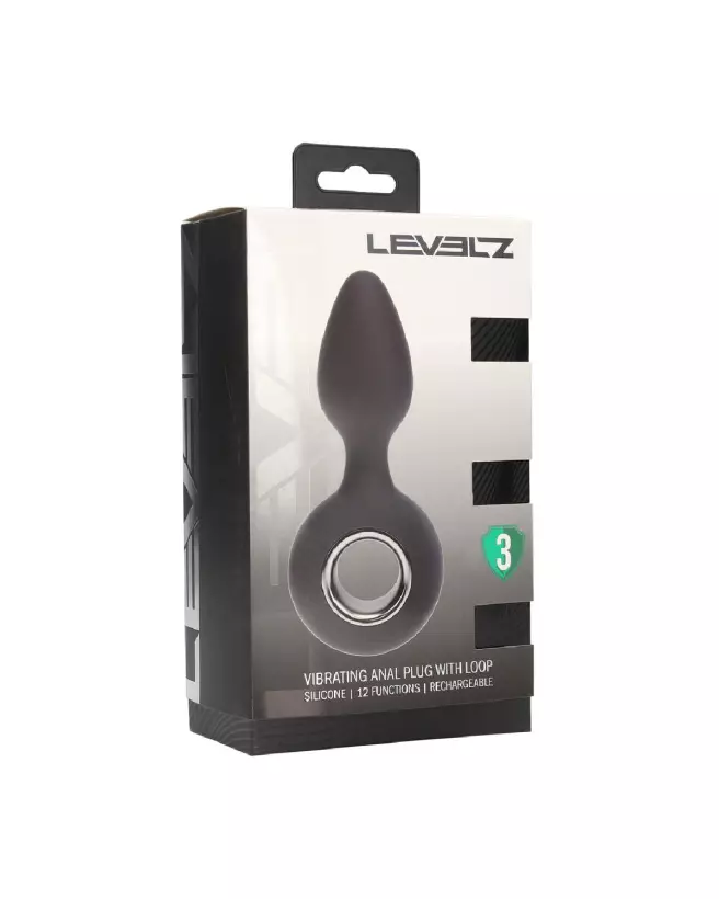 Plug anal vibrant Levelz by Shots en silicone noir, sécurité et plaisir intensifié-1