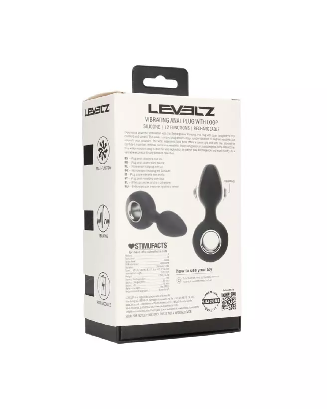 Plug anal vibrant Levelz by Shots en silicone noir, sécurité et plaisir intensifié-2