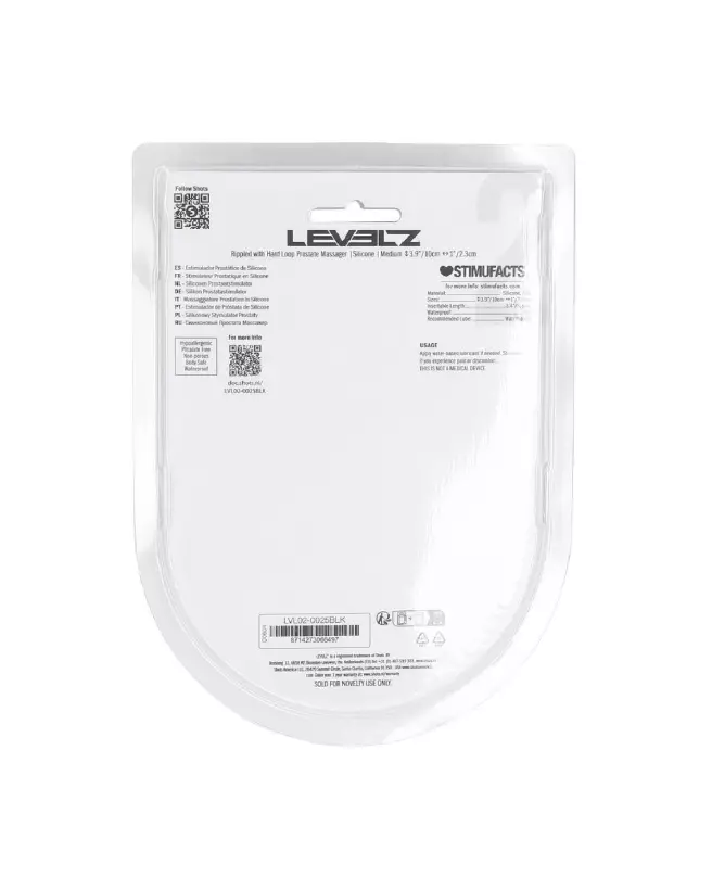 Masseur prostatique Levelz noir en silicone avec boucle ondulée-2