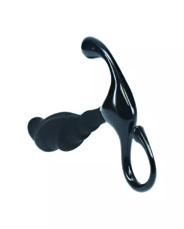 Masseur prostatique Levelz noir en silicone avec boucle ondulée-5