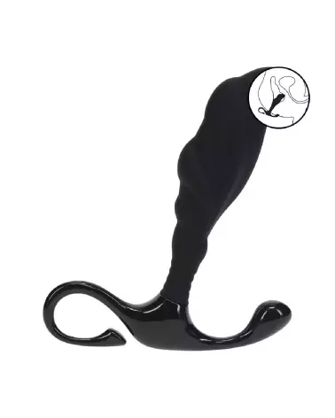 Masseur prostatique Levelz noir en silicone avec boucle ondulée-7