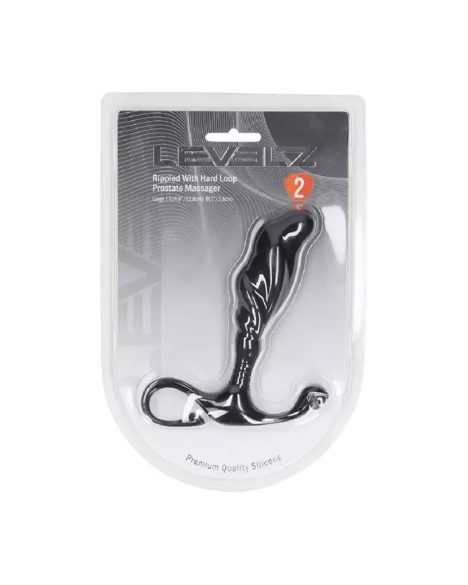 Masseur prostatique Levelz by Shots en silicone noir avec boucle ondulée-1