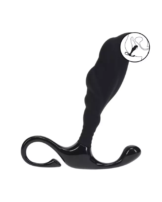 Masseur prostatique Levelz by Shots en silicone noir avec boucle ondulée-7