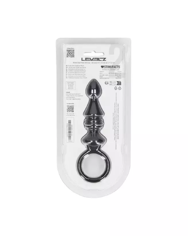 Image Probe Anal en Silicone Rainuré Noir Levelz by Shots - Confort et sécurité-2