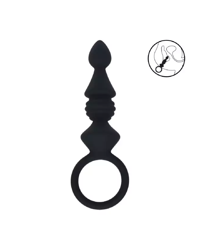 Image Probe Anal en Silicone Rainuré Noir Levelz by Shots - Confort et sécurité-6
