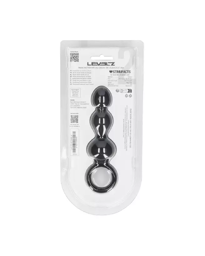 Image de sonde anale perlée en silicone noir Levelz by Shots-2