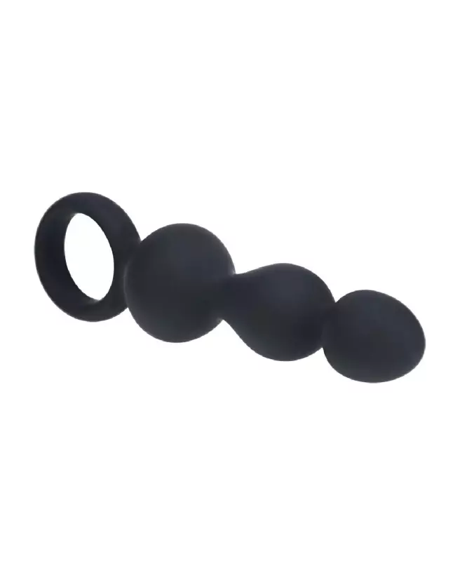 Image de sonde anale perlée en silicone noir Levelz by Shots-3