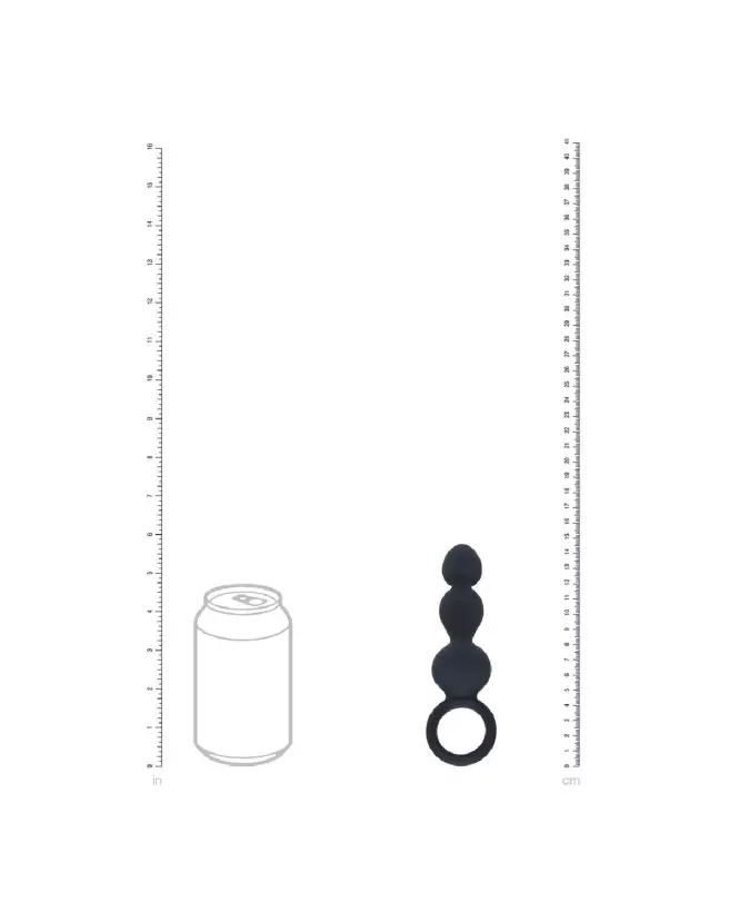 Image de sonde anale perlée en silicone noir Levelz by Shots-4