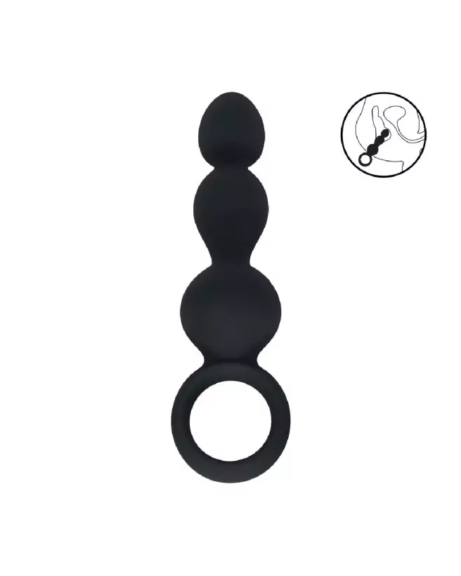 Image de sonde anale perlée en silicone noir Levelz by Shots-6