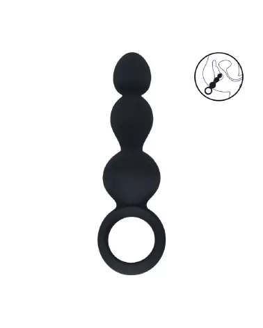 Image de sonde anale perlée en silicone noir Levelz by Shots-7