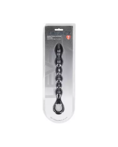 Sonde anale en silicone noir avec perles Levelz by Shots-1