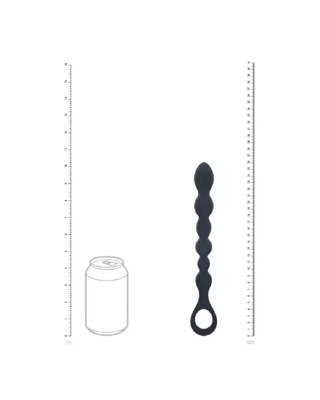 Sonde anale en silicone noir avec perles Levelz by Shots-4
