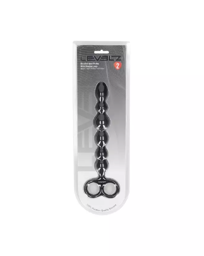 Sonde Anal Perlée en Silicone avec Double Boucle de Levelz by Shots-1