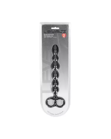 Sonde Anal Perlée en Silicone avec Double Boucle de Levelz by Shots-1