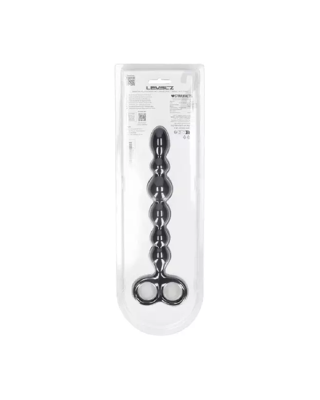 Sonde Anal Perlée en Silicone avec Double Boucle de Levelz by Shots-2
