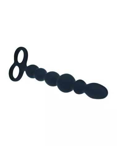 Sonde Anal Perlée en Silicone avec Double Boucle de Levelz by Shots-3