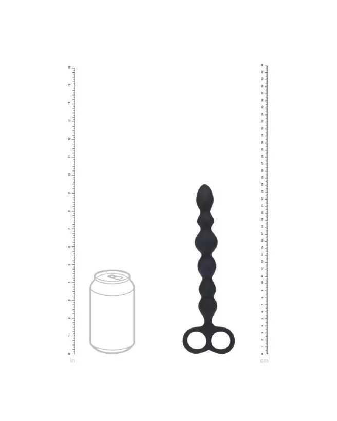 Sonde Anal Perlée en Silicone avec Double Boucle de Levelz by Shots-4
