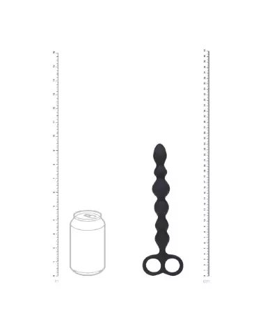 Sonde Anal Perlée en Silicone avec Double Boucle de Levelz by Shots-4