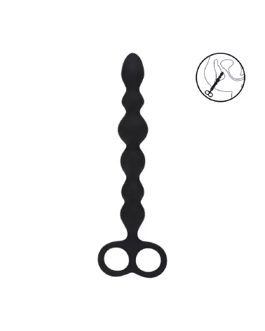 Sonde Anal Perlée en Silicone avec Double Boucle de Levelz by Shots-6