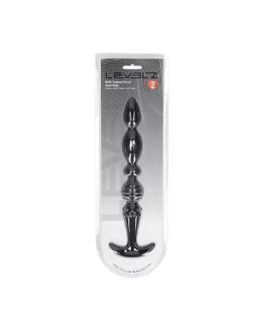 Sonde anale évasée Levelz by Shots en silicone noir multi-texturé-1